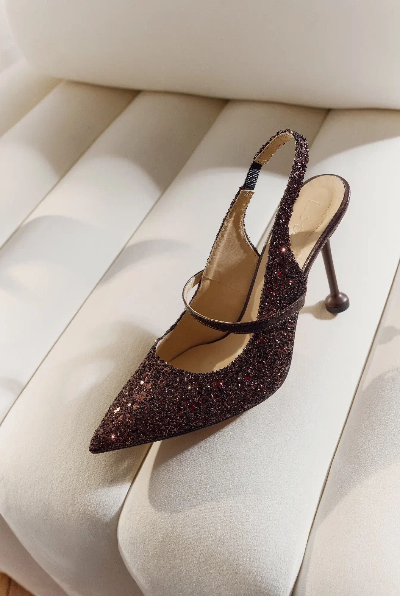 Marti – braune Pumps mit Glitzerapplikation