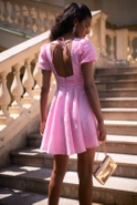 Nilda - Mini cocktail dress in powder pink