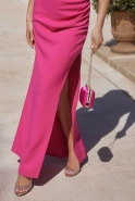 Marcelina - Corset Maxi Dress with Draping and Floral Applique