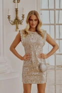 Beyza - Silver Sequin Mini Dress