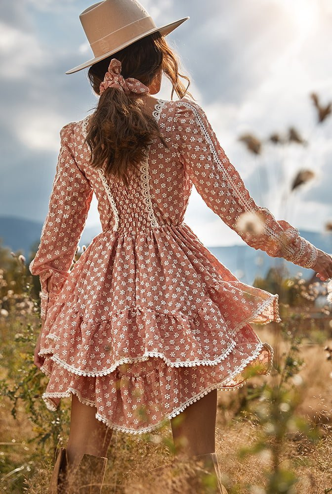 Kansas - Kleid im Boho-Stil in einem Ziegelstein-Ton