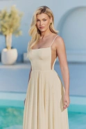 Lizbeth – ausgestelltes Midi-Kleid in Creme
