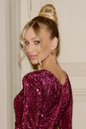 Assia - Purple Mini Dress with Belly Cutouts and Sequins