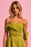 Suzi - Midi Dress with Corset Top and Decorative Belt