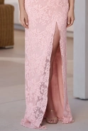 Sylviane – asymmetrisches Maxikleid in Lachsfarben