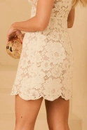Rubia – cream mini dress with beige slip