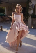 Emine - Midi Dress with Corset and Asymmetrical Bottom + Ornamental Choker