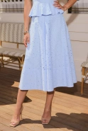 Mabel – midi blue skirt made of cotton lace