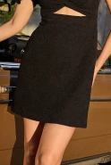 Sabrina – black mini dress with puff sleeves