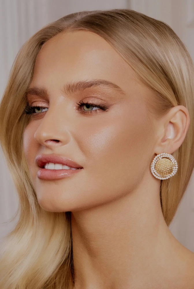 Mone - vergoldete Ohrringe mit Zirkonen