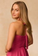 Albena – rosa Midi-Kleid mit Bindung am Hals