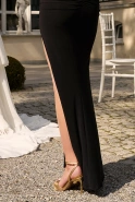 Petalia - black maxi dress with drapes
