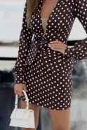 Zakija – braunes Mini-Kleid mit Peplum