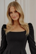 Panan - Black Mini Dress with Rhinestones