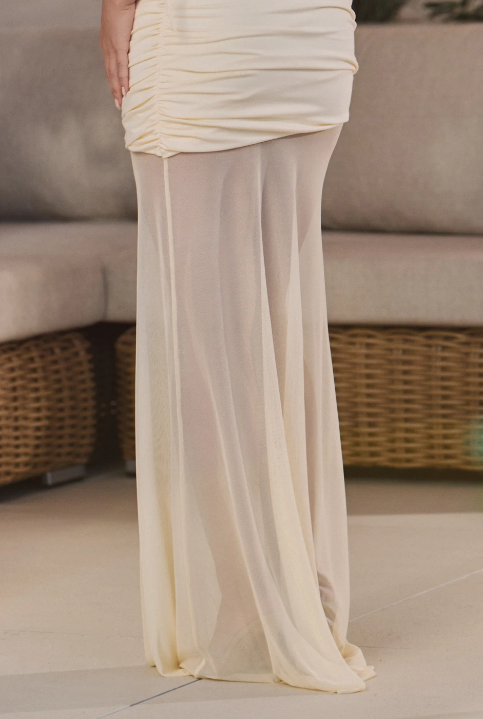 Blandine – yellow asymmetrical maxi dress