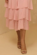 Lucette - Pink maxi dress with Spanish neckline