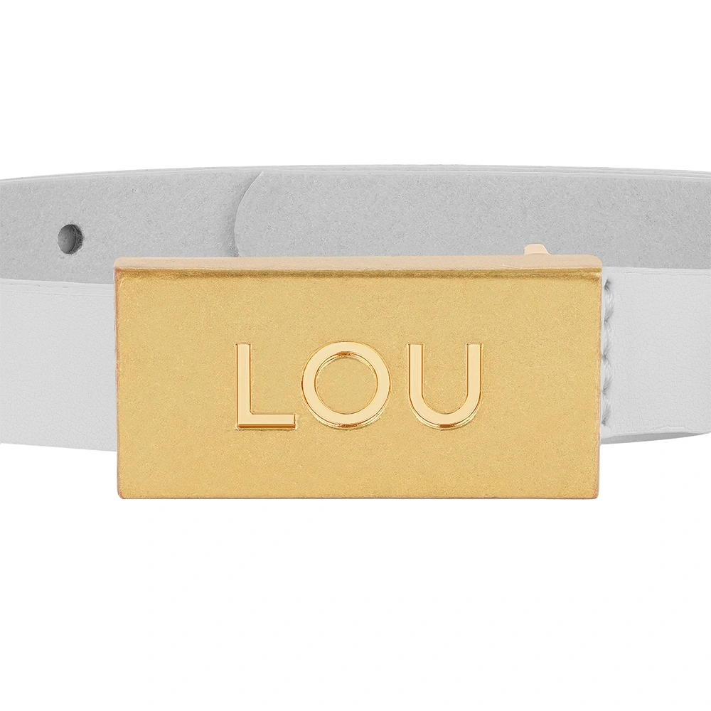 Lita Belt - White Women's Belt with Gold Buckle