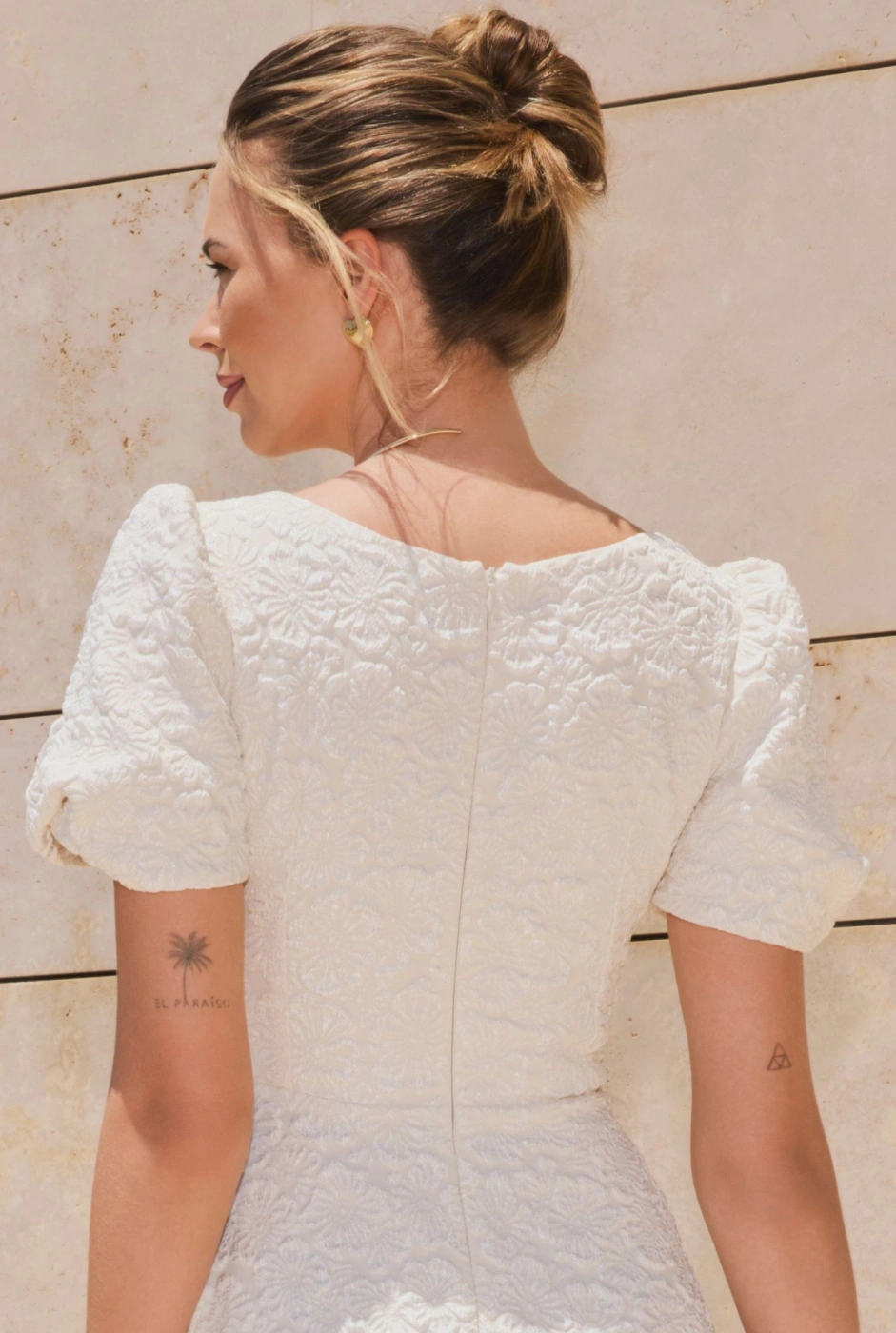 Rebeca – ausgestelltes Midikleid in Ecru