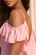 Lucette - Rosa Maxikleid mit spanischem Ausschnitt