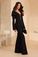 Quelo – schwarzes Set: Bluse + Hose