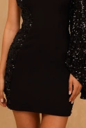 Antonella - Black Mini Dress with Asymmetrical Cutouts