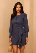 Poppy - Blaues Minikleid mit Blumendruck