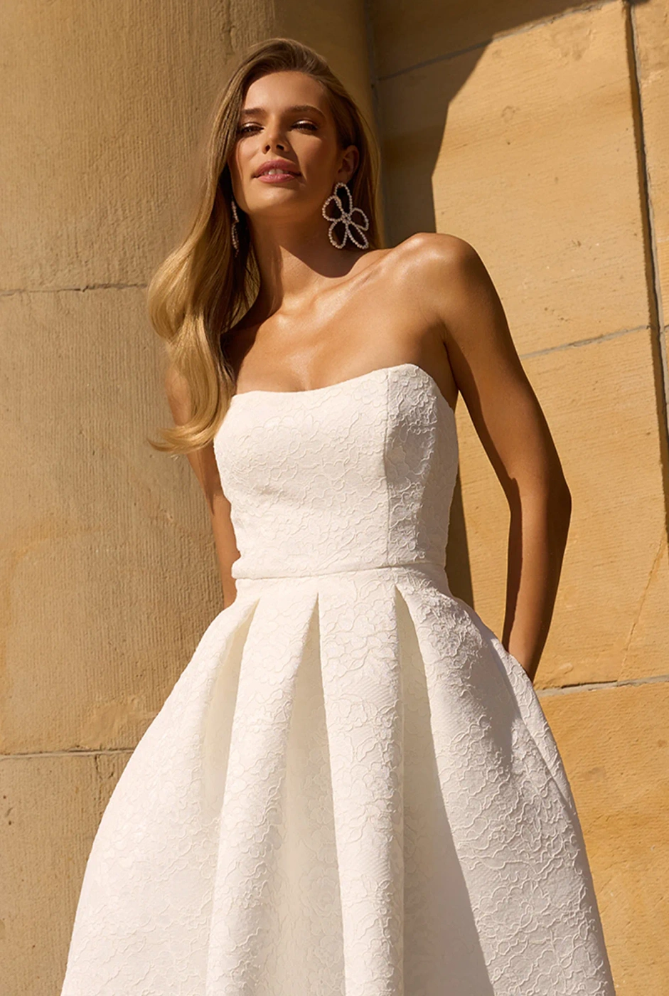 Skyler - corseted midi wedding dress with lace