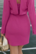 Zulina – pinkfarbenes Minikleid mit Bindung am Hals