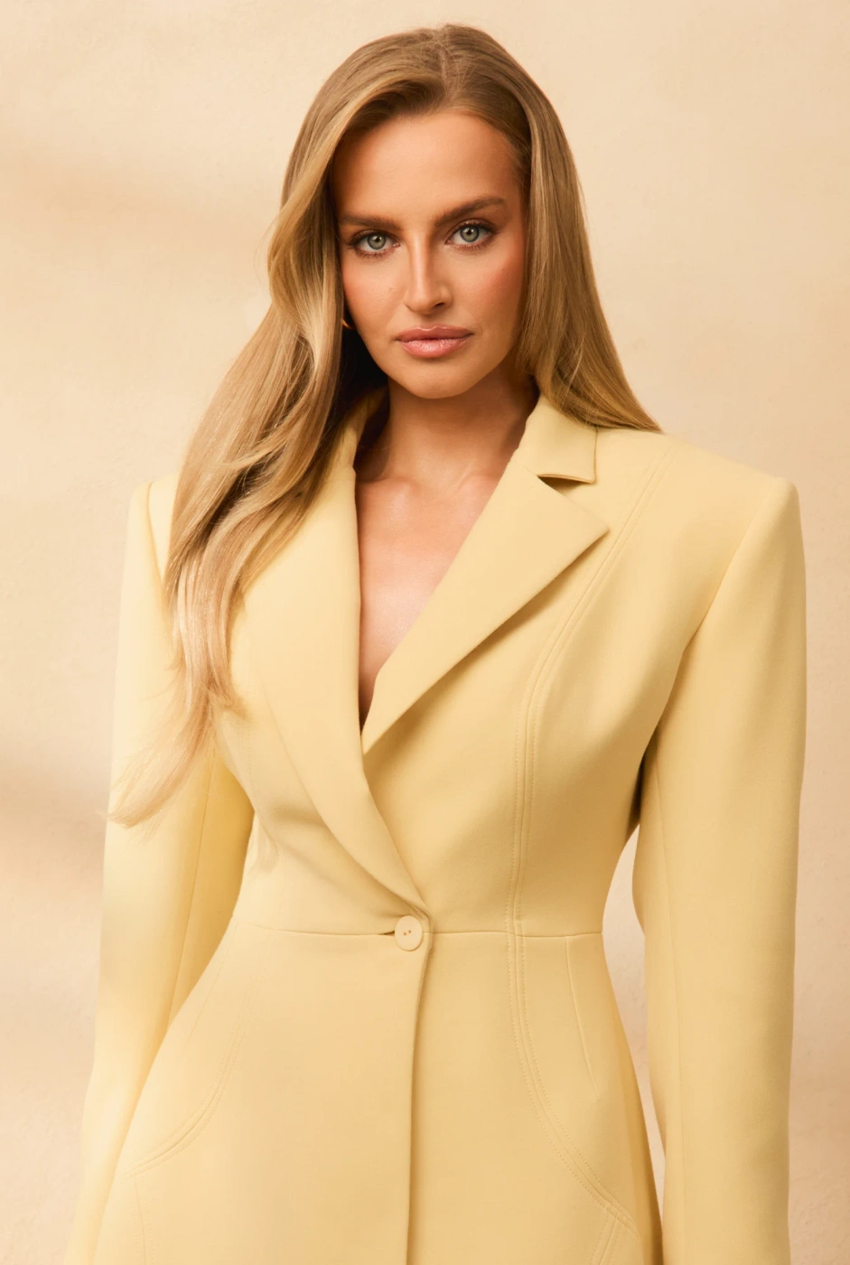 Laosa – yellow mini blazer dress