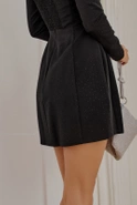 Panan - Black Mini Dress with Rhinestones