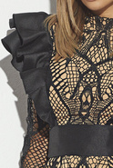 AVA - BLACK GUIPURE DRESS