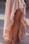 Emine - Midikleid mit Korsett und asymmetrischem Unterteil + verschönertes Halsband