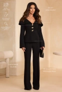 Quelo – schwarzes Set: Bluse + Hose