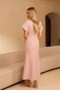 Vendula – rosa maxikleid mit lockeren ärmeln