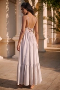Kamalla Grau - Maxikleid im natürlichen Stil