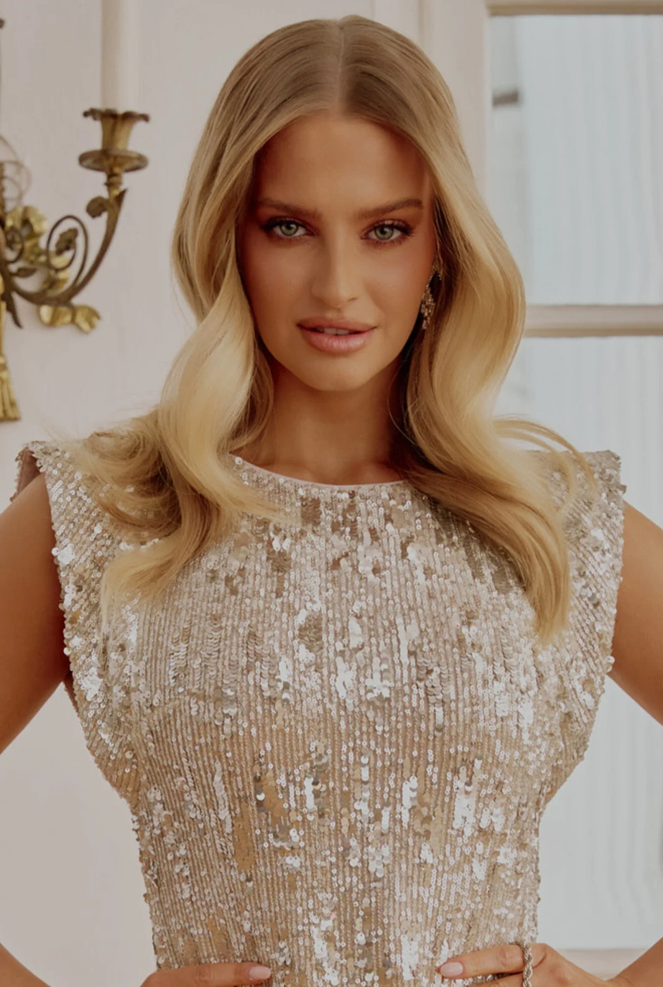 Beyza - Silver Sequin Mini Dress