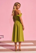 Suzi - Midikleid mit Korsett-Oberteil und Ziergürtel