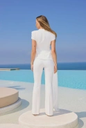 Puerto – off-white blouse with decorative sash