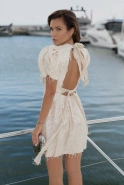 Sonrisa – minikleid in Ecru mit Pailletten
