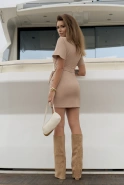 Gronda – beige mini dress with decorative loop