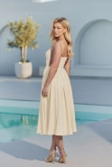 Lizbeth – flared midi dress in cream