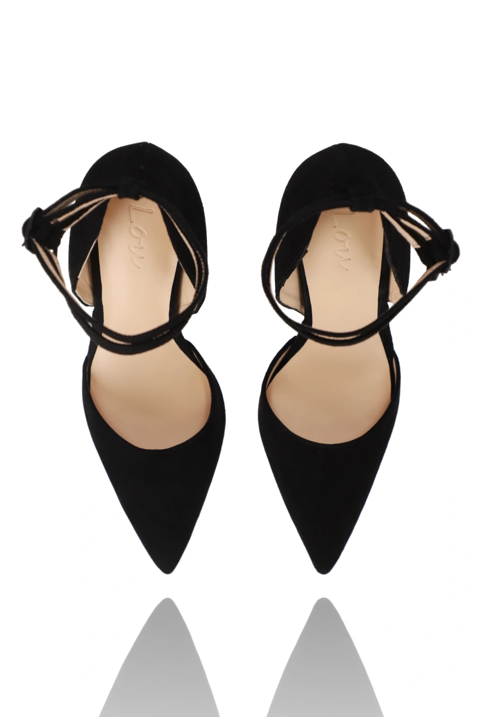 Terry - Schwarze Stilettos mit überzogener Spitze aus Wildleder