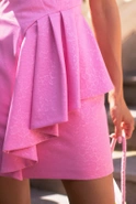 Julietta Pink - Minikleid mit Korsett-Oberteil und charmantem Jabot