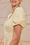 Rebeca – yellow flared midi dress