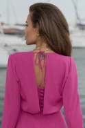 Zulina – pinkfarbenes Minikleid mit Bindung am Hals