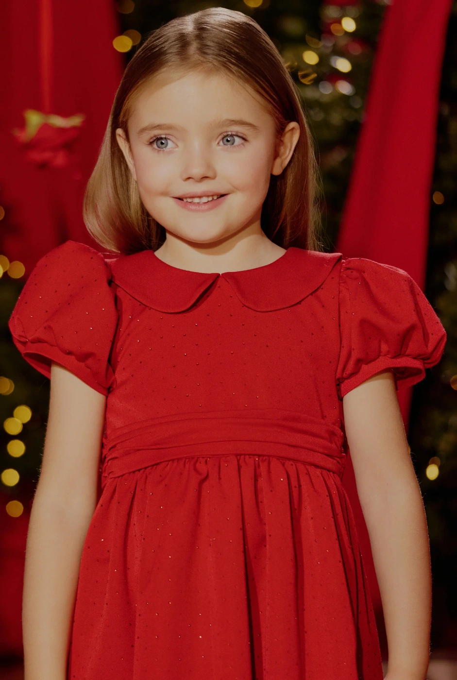Gabi - rotes Kinderkleid mit Strasssteinen
