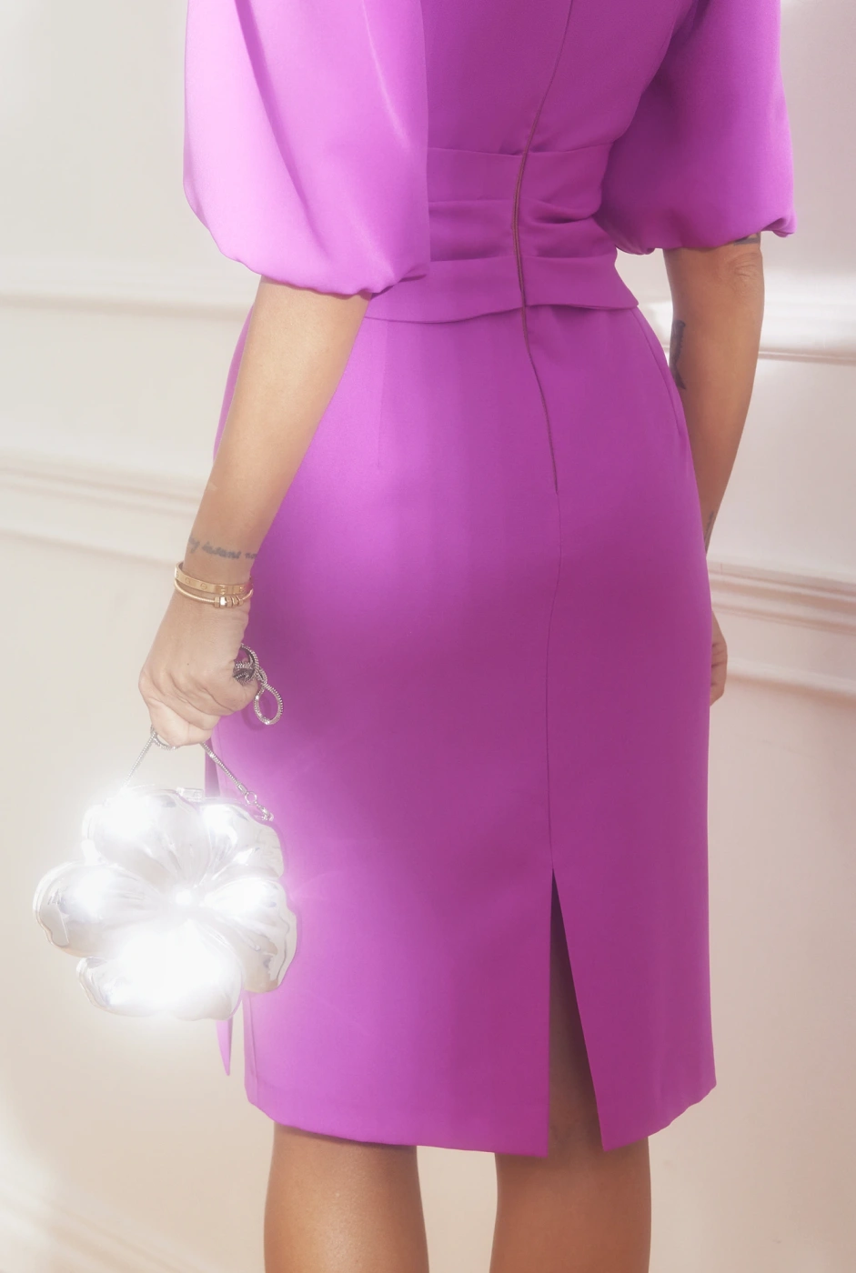 Florina - Midi Dress in Fuchsia Color