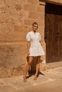Aleev - Weißes Minikleid mit floraler Stickerei