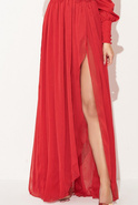 Pilar - rotes langes Kleid mit Stickerei
