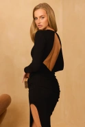 Astana – schwarzes maxikleid mit rückenausschnitt